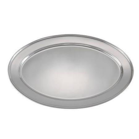 WINCO 18 in x 11 1/2 in Oval Stainless Steel Platter OPL-18